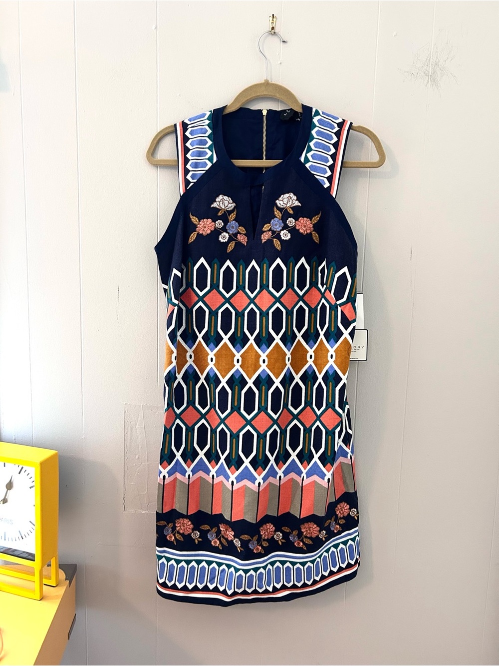 NWT Laundry by Shelli Segal Embroidered Geometric Shift Dress Size 10 - Picture 6 of 16